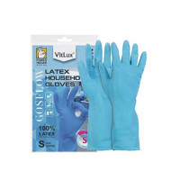 Рукавиці VitLux LATEX GLOVES S сині (12пар)