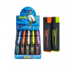 Запальнички "SMILE" п'єзо чорна з кольор. кнопками 7108 (50шт)   6958731900073