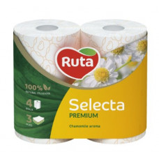 Туалетний папір Ruta Selecta 4рул 3ш білий 1шт, 14шт/уп