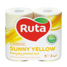 Туалетний папір Ruta Classic 4рул 2ш жовтий 1шт, 16шт/уп
