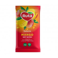 Вологі серветки Ruta Selecta Mango 15шт з екстрактом манго 1шт, 72шт/ящ  4820202892434