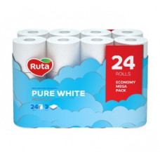 Туалетний папір Ruta Pure White 24рул 3ш білий 1шт, 3шт/уп