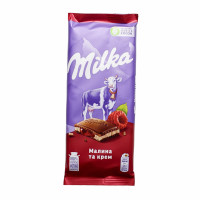 Шоколад MILKA Raspberry Creme малина 90г, 28шт/бл