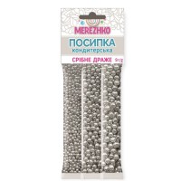 Посыпка "СЕРЕБРЯНЫЙ драже" (набор №1) ТМ "MEREZHKO" 9г, 5шт / уп, 50шт / ящ