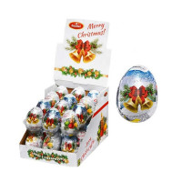 Шоколадное яйцо 25г Новогодние Колокольчики с сюрпризом (24шт)