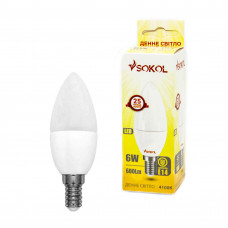 Лампа LED свіча 220В Е14 4100К 6W біле світло  6732