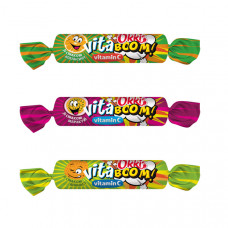 Цукрове драже+вітаміни Okki Vita Boom Mix тропічних смаків 30г 24шт/бл,432шт/ящ 1891