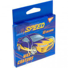 Карандаши цветные восковые 12 шт YES Speed ??Car 590138