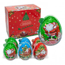 Шоколадні яйця "Джой" MERRY CHRISTMAS (Срібло) 30гр 12шт/бл, 48шт/ящ