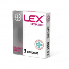 Презервативи LEX Ultra thin Надтонкі і з силікон. змащувачем3шт.медпак. 2990/2988