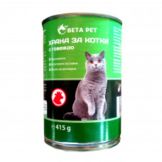 Вологий корм для котів з смаком яловичини  ВЕТА РЕТ 415г.  0011