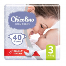 Подгузники детские Chicolino 3 (4-9кг)40шт Medium classico (малая пачка)
