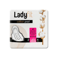 Прокладки гігієнічні Ladyfit CottonLong №2 6кп 6шт/уп 24шт/кор 8682241205004