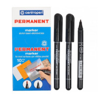 Маркер перман черный тонкий Centropen 2846 (10шт)