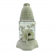 Свеча лампадка Роза белая на 18 часов. (15/ещ)