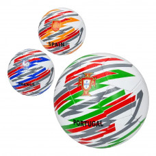 М'яч футбольний EV-3389 розмір 5, ПВХ 1,8 мм, 300-320 г, 3 види(країни), кул.