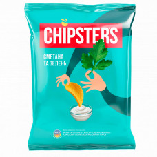Чіпси Chipster's зі смаком Сметана і зелень 130гр 16шт/ящ