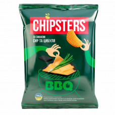 Чіпси Chipster's зі смаком Сир та цибуля хвилясті 120гр 16шт/ящ