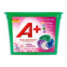 Гелевые капсулы для стирки A+ 4в1 Fresh Flowers (38шт)