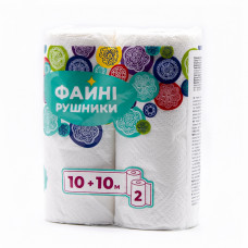 Рушники целюлозні "Файні рушники" 2 ш. 10 м 2 р.код RS013