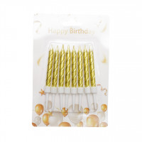 Свечи для торта спираль золотые 8шт/уп 1428