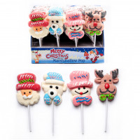 Зефир на палочке Merry Christmas marshmallow (олень+снеговик+медвежонок+санта) 35 гр (24шт) 144шт/ящ