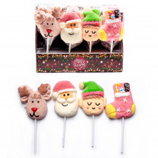 Зефір на паличці Merry Christmas marshmallow (ельф+шкарпетка+олень+санта) 35гр (24шт) 144шт/ящ 6937859508972