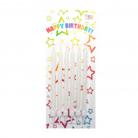 Свеча набор 6шт/уп высокие с блеском белые Art City