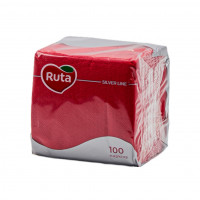 Серветки Ruta 24*24 100л 1ш червоні 1шт, 28шт/ящ   4820202890720