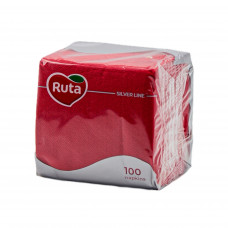 Серветки Ruta 24*24 100л 1ш червоні 1шт, 28шт/ящ   4820202890720
