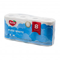 Туалетная бумага Ruta Pure White Deluxe 8рул 3ш белый 1шт