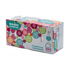 Салфетки бумажные "Файные салфетки" 1/4 1 ш. 190х200 мм 200 л. пенал код NF019