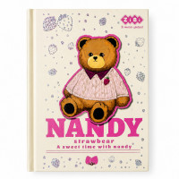 Блокнот А6 64арк кліт.Bear Toys матовий ламінт+лак бордовий12721-13