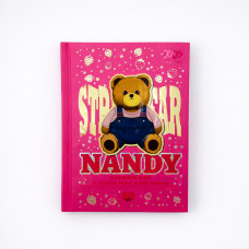 Блокнот А6 64л клет.Bear Toys матовый ламинт+лак розовый12721-10