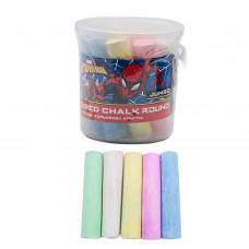 Мел цветной 12шт в ведерке Jambo Marvel Spiderman 400455