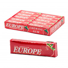 Жвачка Europe Клубника 12гр 20шт/бл 600шт/ящ