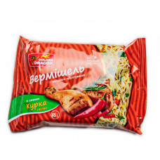 Вермишель быстрого приготовления со вкусом курицы  острая 65г 104шт / ящ Golden Dragon