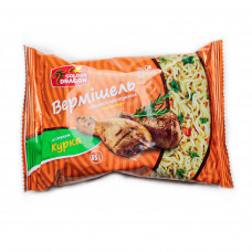 Вермишель быстрого приготовления со вкусом курицы не острая 65г 104шт / ящ Golden Dragon