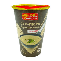 Концентрат быстрого приг. "Суп-пюре картофельный.Куриный вкус" Стакан 28г 50шт/ящ Golden Dragon