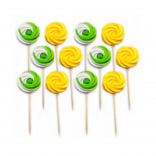 Украшение для торта Безе микс желто-зеленые (12шт) 16уп/96ящ