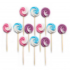 Украшение для торта Безе микс розовые/голубые/сиреневые (12шт) 16уп/ящ