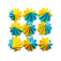 Украшение для торта Мини безе желто-голубые (9шт)