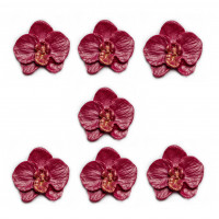 Украшение для торта Орхидея бордовая d40мм (7шт) (16шт/ящ)