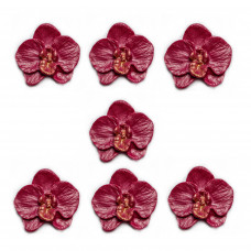 Украшение для торта Орхидея бордовая d40мм (7шт) (16шт/ящ)