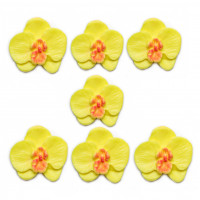 Прикраса для торта Орхідея лимонна d40мм (7шт) (16шт/ящ) 3926