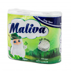 Туалетная бумага Maliva Alpine аромат. трехслойная Альпийский луг (17м) 4рул / уп 14шт / ящ