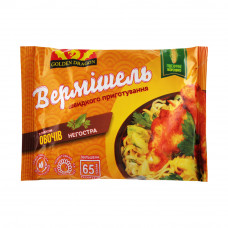 Локшина швидкого приготування зі см.Овочева не гостра 65г 96шт/ящ Golden Dragon