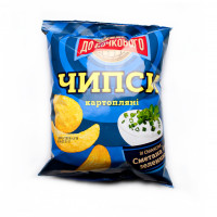 Чипсы К БОЧКОВОМУ со вкусом Сметаны с зеленью 100гр (16шт)