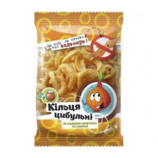 Снеки из пеллет 70г "Луковые кольца" со вкусом сметаны с зеленью (12 шт / ящ)