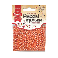 Посыпка рисовые шарики глазированные персиковым жемчугом.50г Р3217